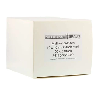 Compresas de gasa 10x10 cm estériles 50X2 uds.