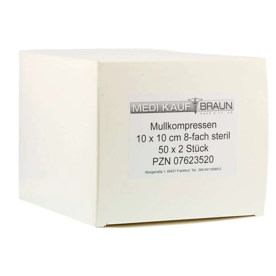 Compresas de gasa 10x10 cm estériles 50X2 uds.