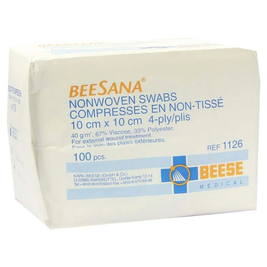 Non-woven compresses non-sterile 10x10 cm 4-fold 100 pcs.