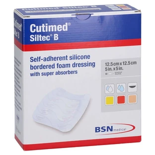 Cutimed Siltec B foam bandage 12.5x12.5 cm 10 pcs.