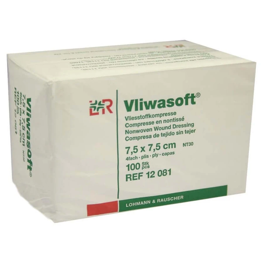 Compresses non tissées Vliwasoft non stériles 7.5x7 100 pcs.