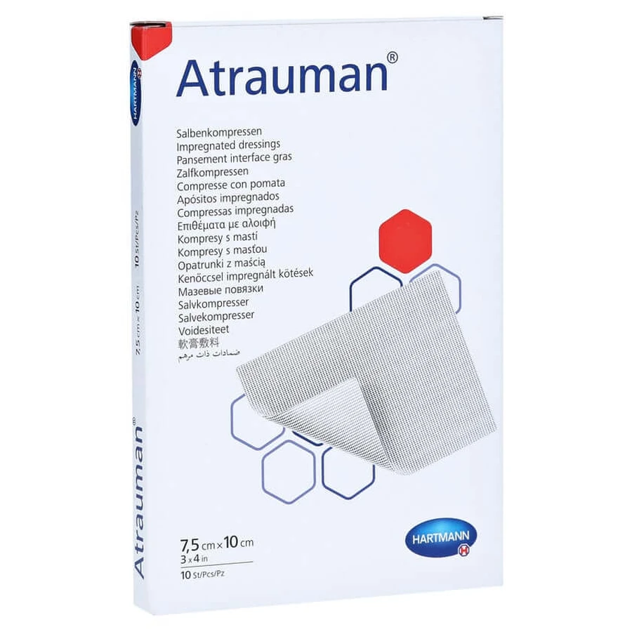 Atrauman 7,5x10 cm steriele kompressen 10 stuks.