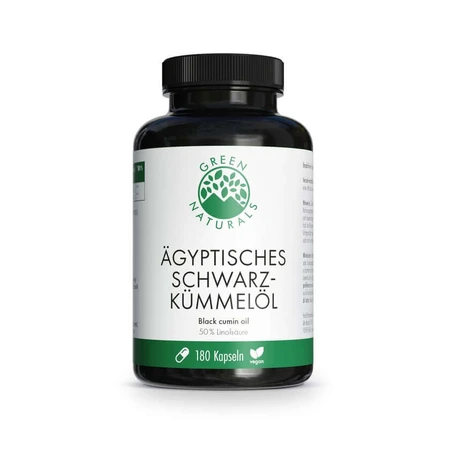 GREEN NATURALS Olio di cumino nero egiziano 3000 mg, vegano, 180 capsule