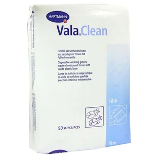 Hartmann ValaClean folie washandjes voor eenmalig gebruik, 23,5 x 15,5 cm, in folie verpakt 50 stuks.