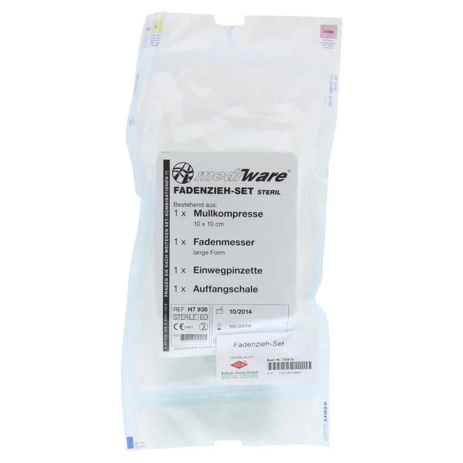 Suture pulling SET sterile w.separating knife+pinch 1 pc