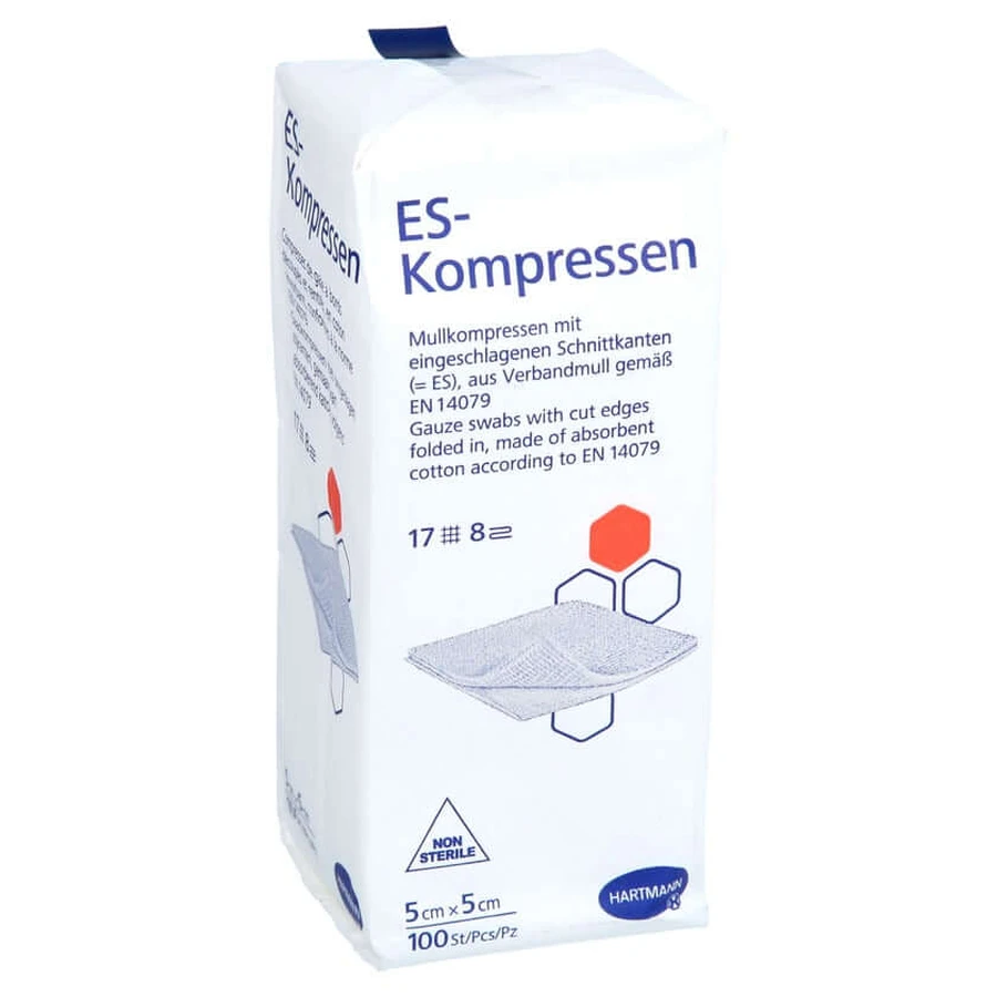 Es-kompressen Unsteril 5x5 cm 8fach 100 St