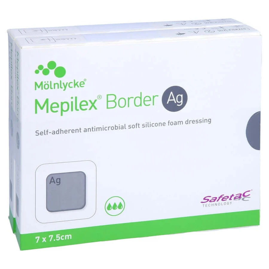 Mepilex Border Ag pansement en mousse 7x7,5 cm st 10 pcs