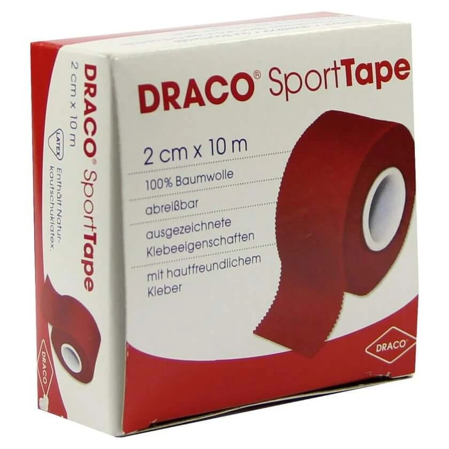 Draco tape 2 cmx10 m rood 1 stuk