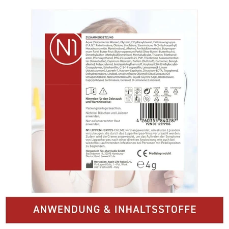 N1 Cold sores cream 2 g
