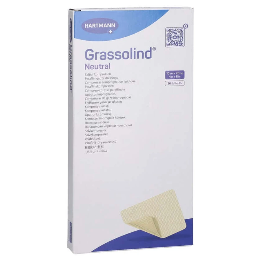 Grassolind zalfkompressen 10x20 cm ste 30 st.