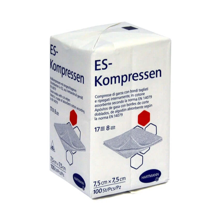 Es-kompressen Unsteril 7,5x7,5 cm 8fach 100 St