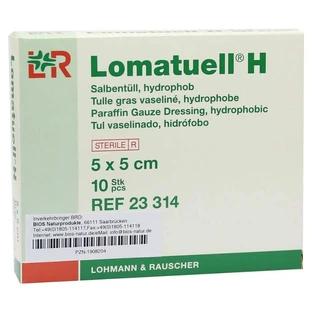 Lomatuell H Salbentüll 5x5 cm steril 10 St