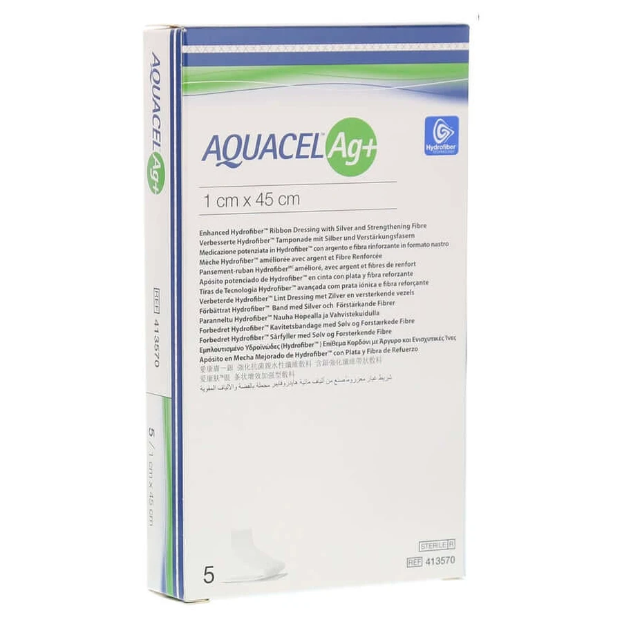 Aquacel Ag+ 1x45 cm Tamponades 5 pcs