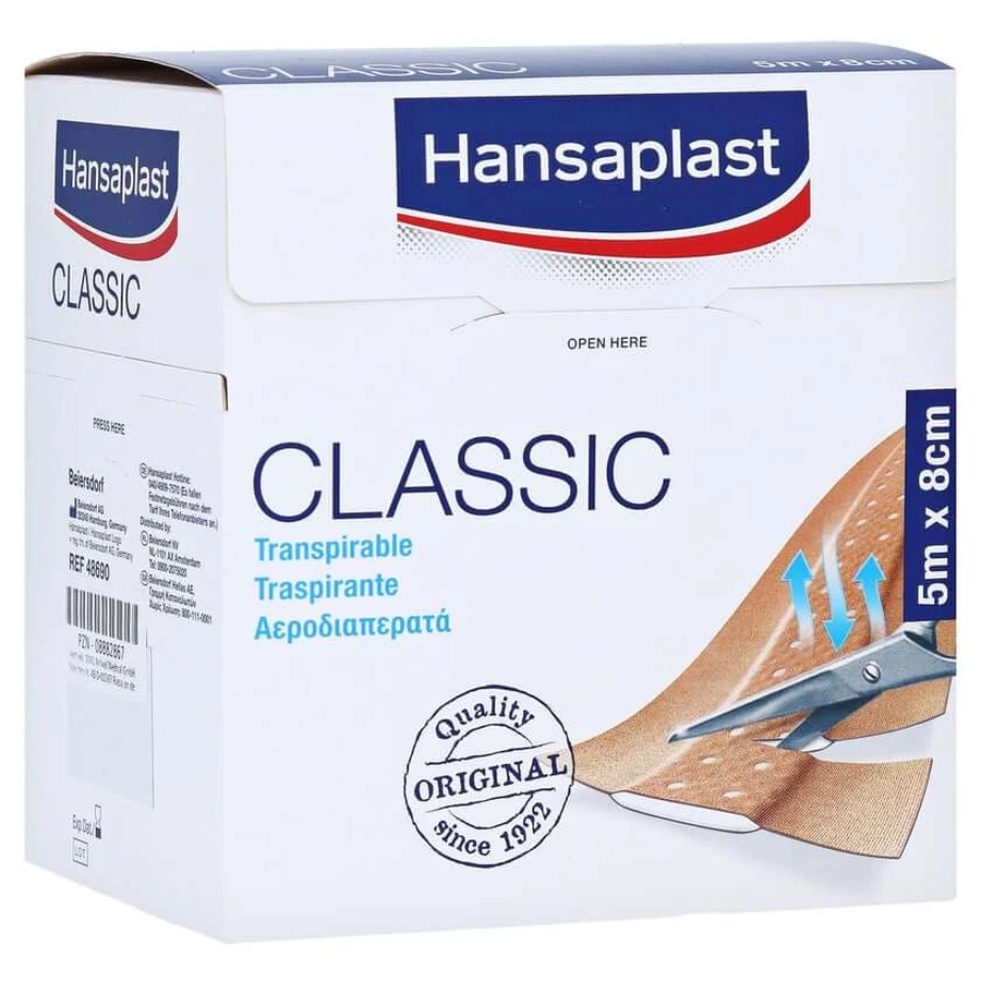 Hansaplast Klassiek gips 8 cmx5 m 1 st