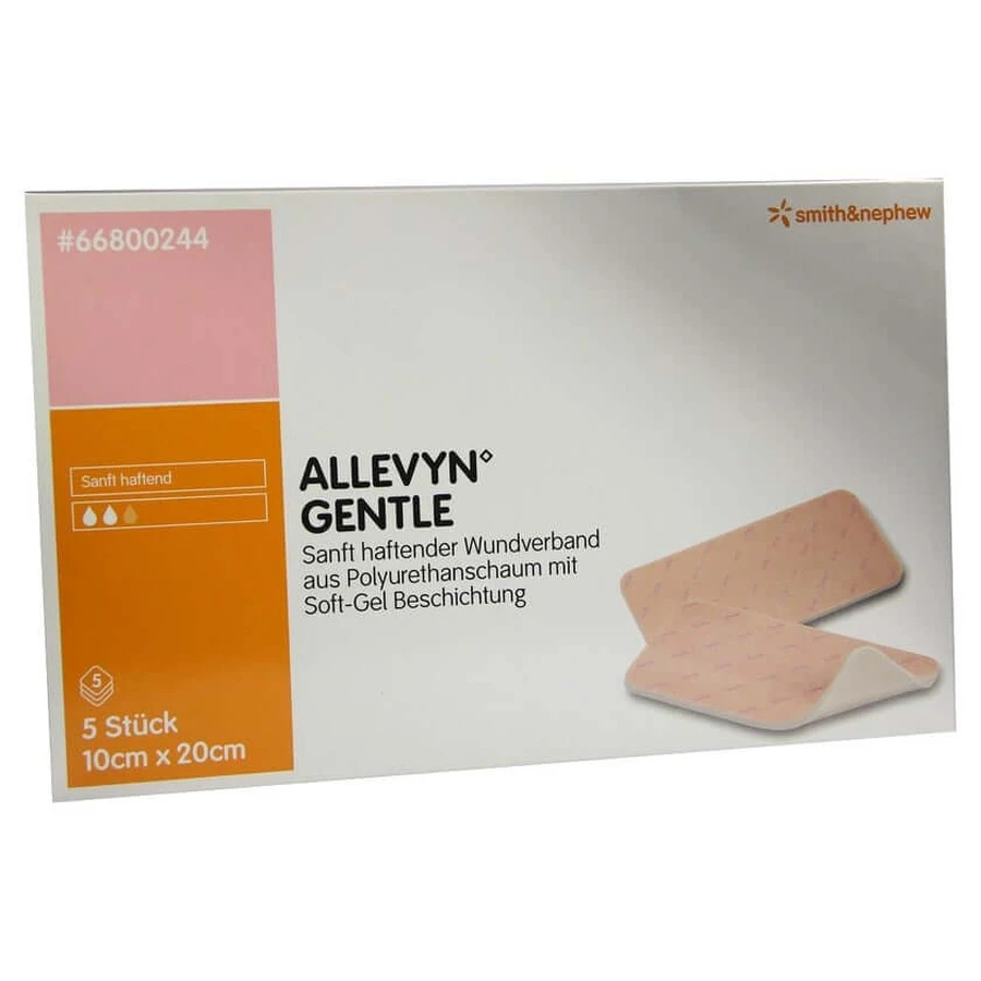 Allevyn Gentle 10x20 cm foamverband 5 stuks.