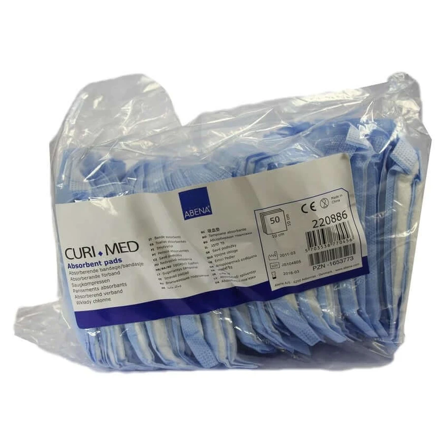 Absorbent pads non-sterile 10x10 cm 400 g/m 50 pcs.
