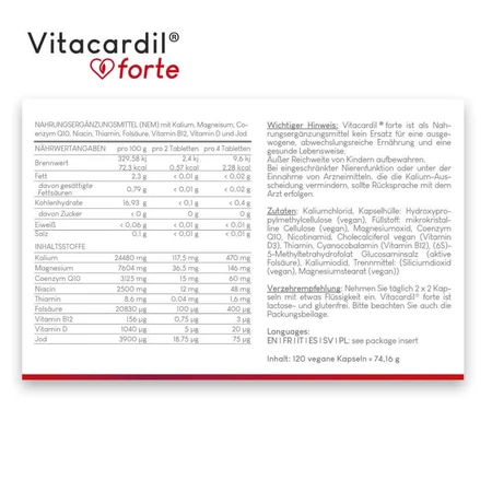 Vitacardil Forte M.thiamin F.d.herzfunktion Kaps. 120 St