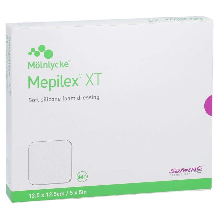 Mepilex XT 12.5x12.5 cm foam dressing 5 pcs.