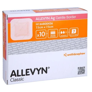 Allevyn Ag Gentle Border 7,5x7,5 cm Wund 10 St