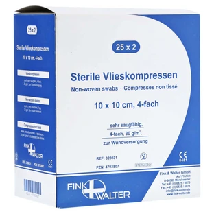 Non-woven compresses sterile 10x10 cm 4-fold 25X2 pcs.