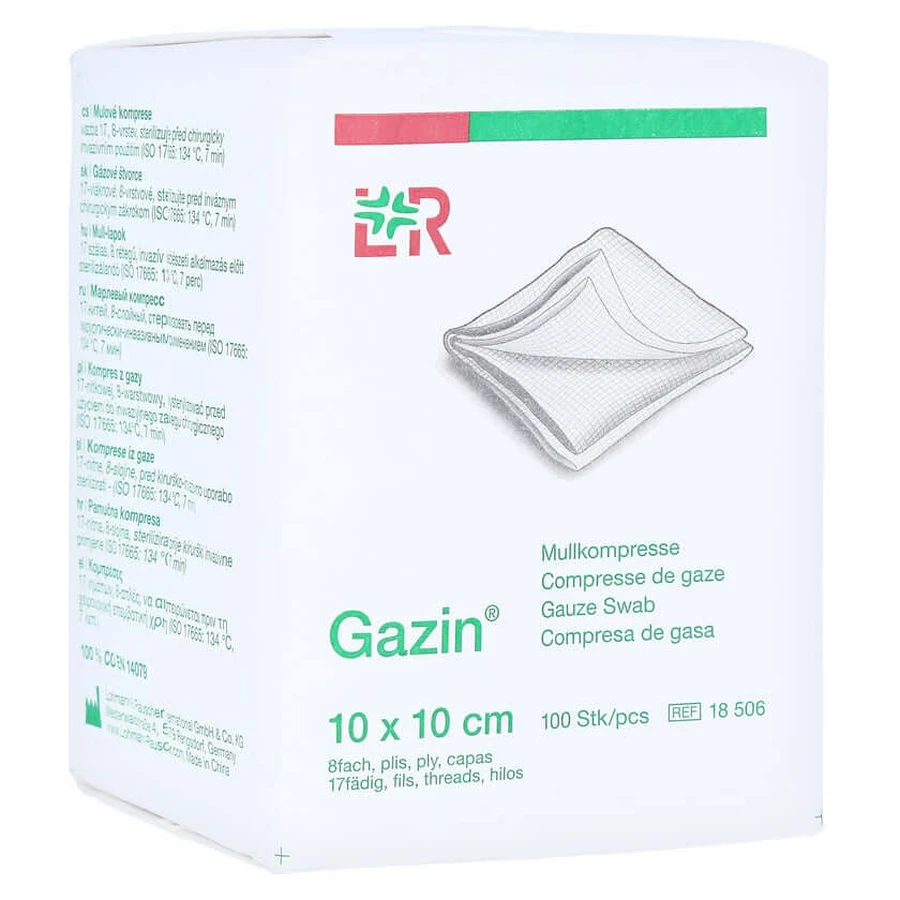 Gazin gauze compresses10x10 cm non-sterile 8x 100 pcs.