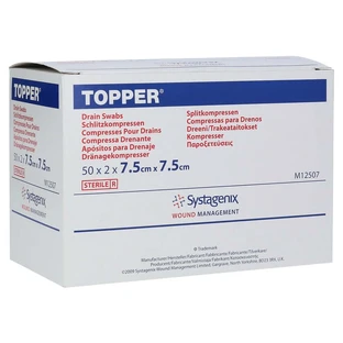 Topper spleetkompressen 7,5x7,5 cm steriel 50X2 st.