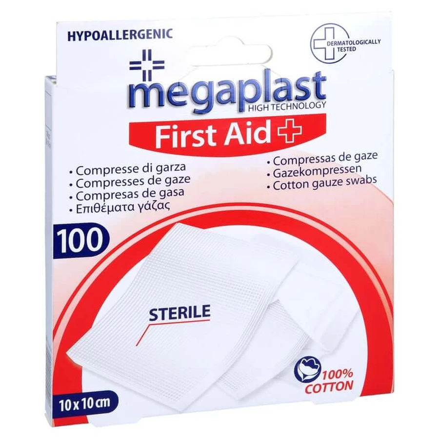Gaaskompressen 10x10 cm steriel 100 st.