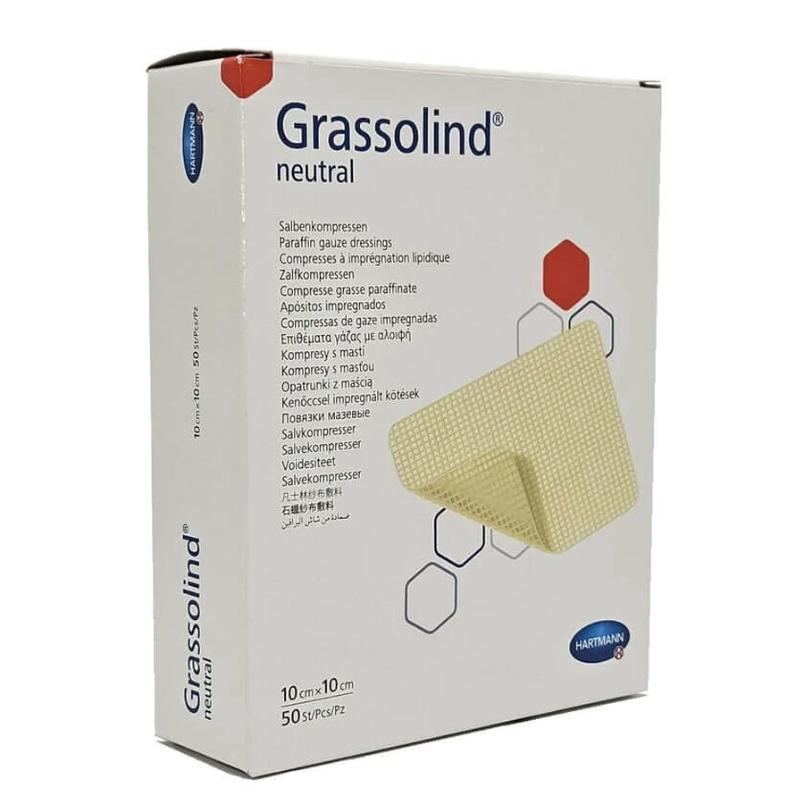 Compresses de pommade Grassolind 10x10 cm ste 50 pcs.