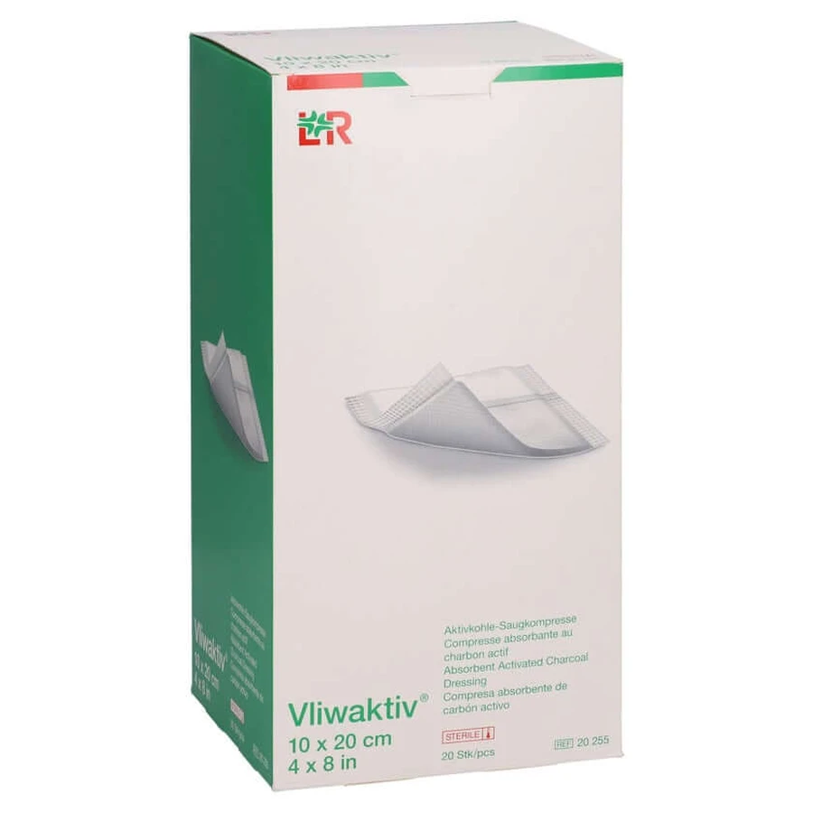 Vliwaktiv activated charcoal suction comp. sterile 10x 20 pcs.
