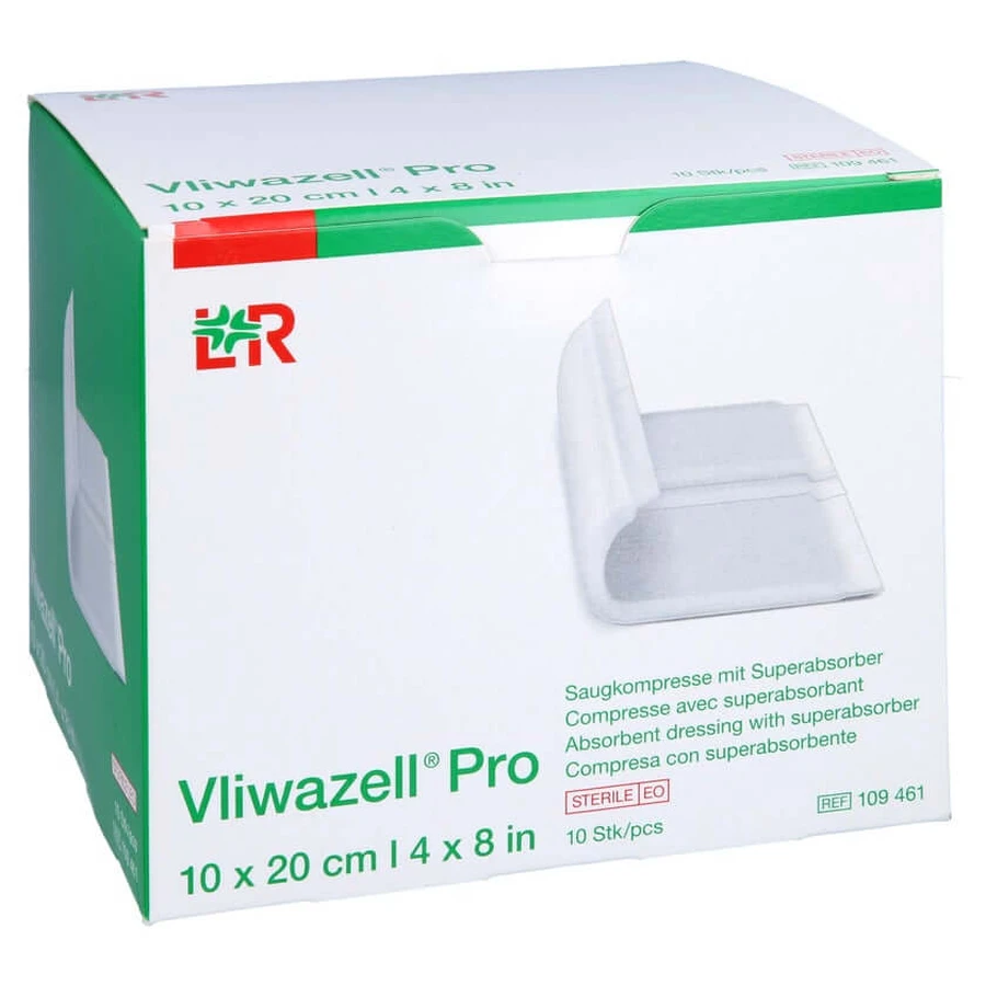 Vliwazell Pro Superabsorb.compress.sterile 1 10 pcs.