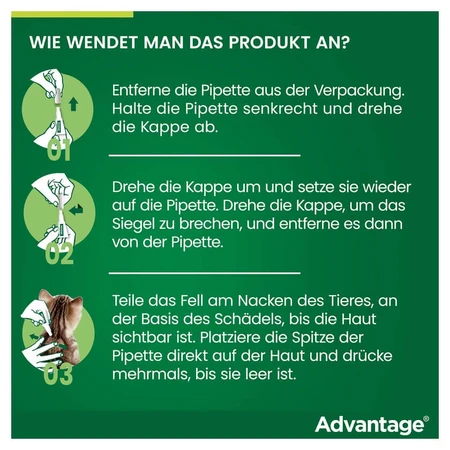 Advantage Spot-On 40 tegen vlooien kleine katten 4X0,4 ml