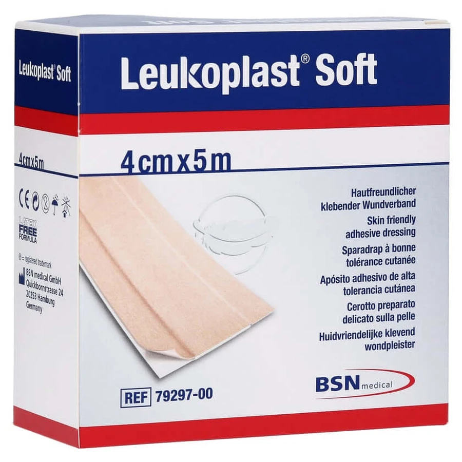 Leukoplast zacht gips 4 cmx5 m rol 1 st