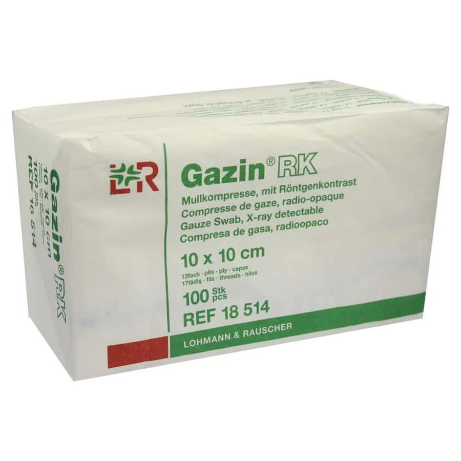 Gazin Mullkompressen 10x10 cm unsteril 12fach 100 St