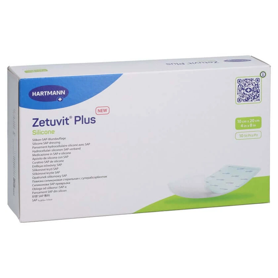 Zetuvit Plus Silicona Estéril 10x20 Cm 10 unid.