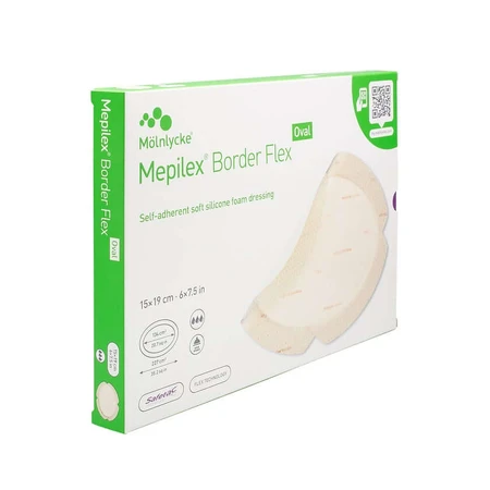 Mepilex Border Flex Foam Lijm 15x19 Cm Ovaal 5 stuks.