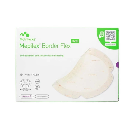 Mepilex Border Flex Foam Lijm 15x19 Cm Ovaal 5 stuks.