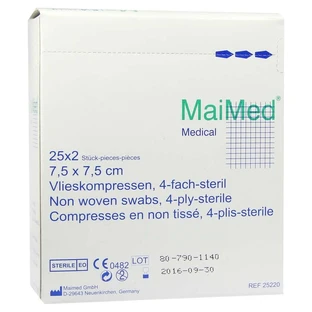 Vlieskompressen steriel 7,5x7,5 cm 25X2 st.