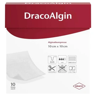 Dracoalgin 10x10 cm alginaatkompressen 10 stuks.