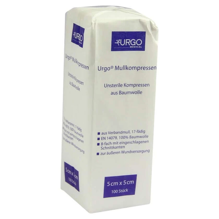 URGO Mullkompressen 5x5 cm unsteril 100 St