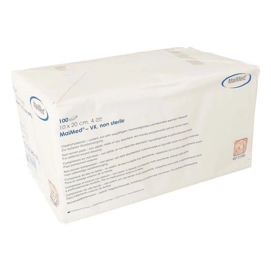 MaiMed vlieskompressen 10 x 20 cm 4-voudig niet-steriel 100 st.