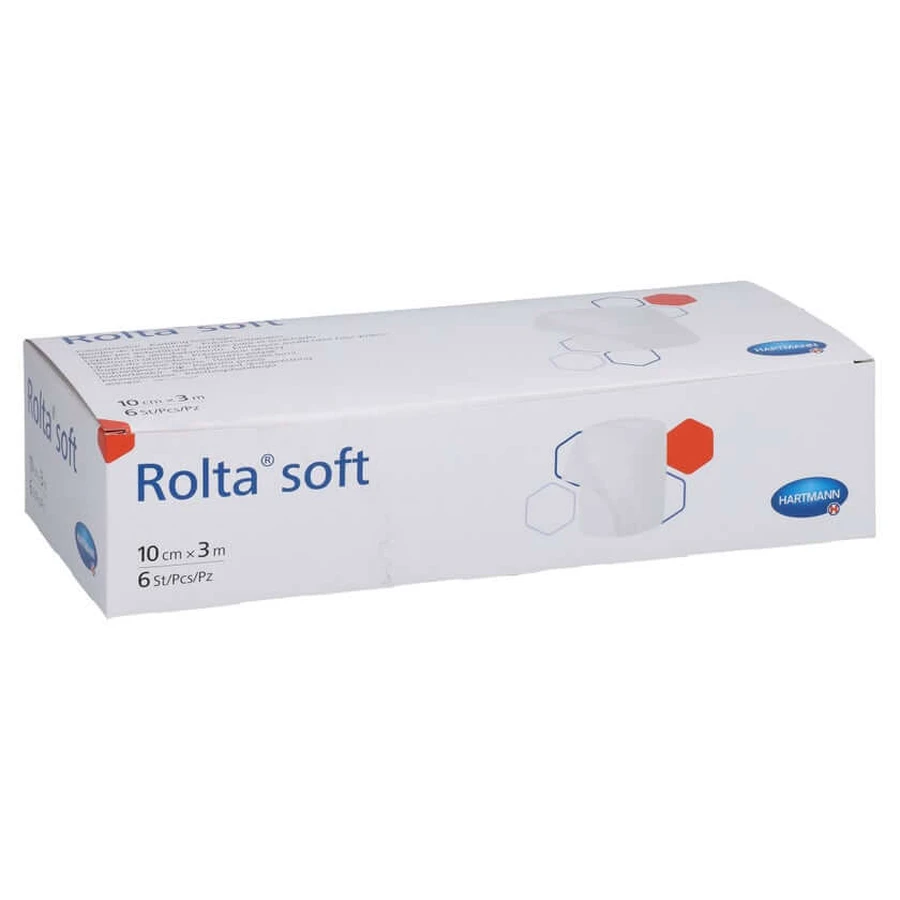 Rolta zacht synthetisch katoenen verband 10 cmx3 m 6 st.