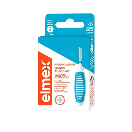 elmex interdental brush blue size 3, 0.6 mm 8 pcs.