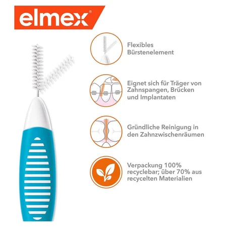 elmex interdental brush blue size 3, 0.6 mm 8 pcs.