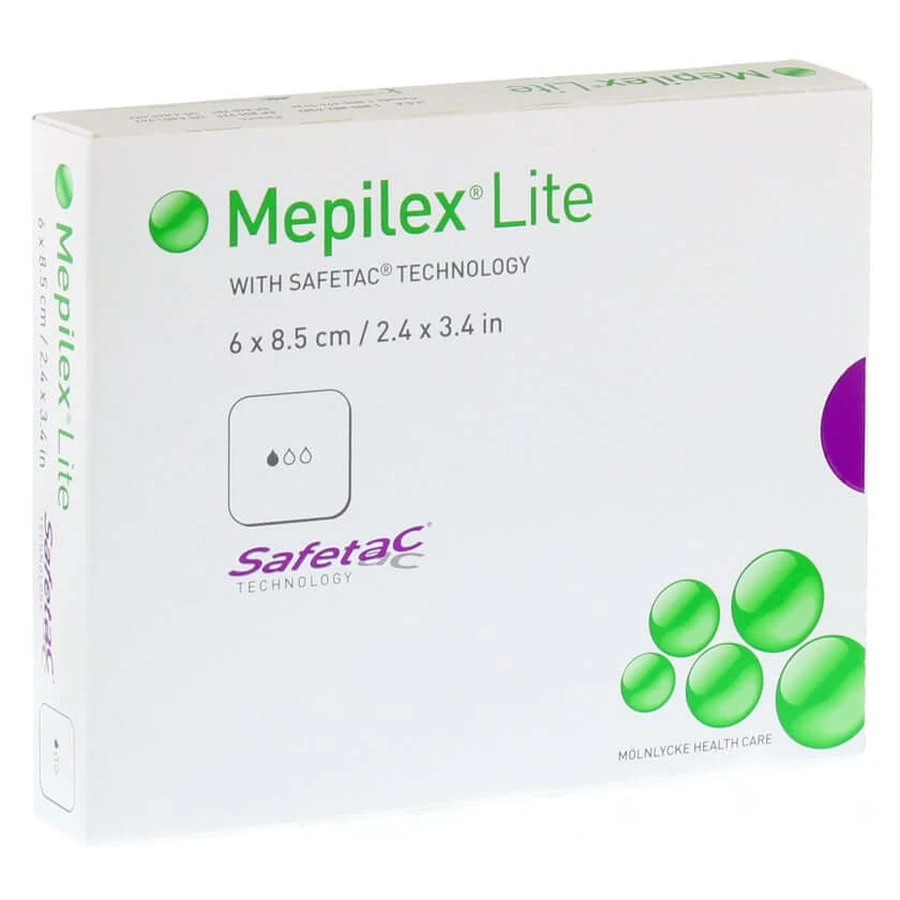 Mepilex Lite foam dressing 6x8.5 cm ster 5 pcs.