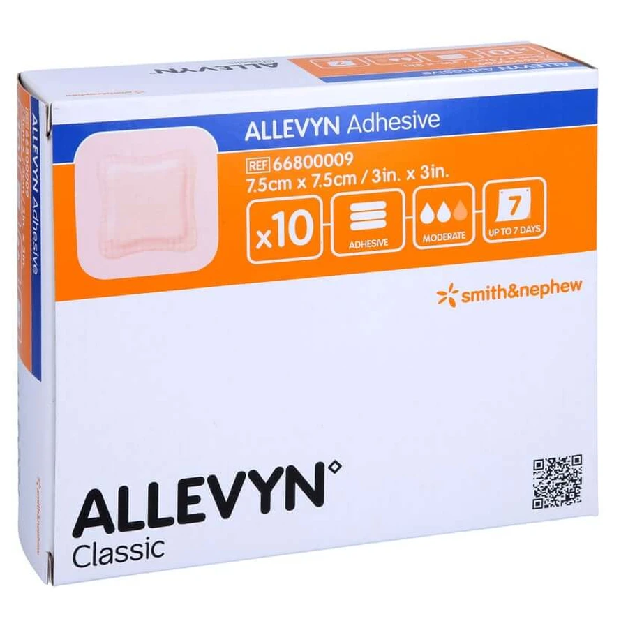 Allevyn Adhésif 7.5x7.5 cm plaie adhésive 10 pcs.