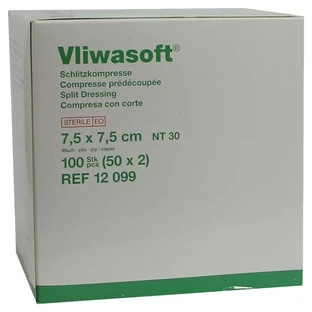 Vliwasoft spleetkompressen 7,5x7,5 cm s 50X2 stuks