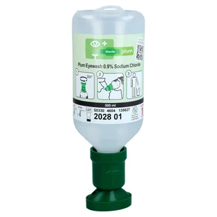 PLUM NaCl eye wash solution with eye cup 500 ml