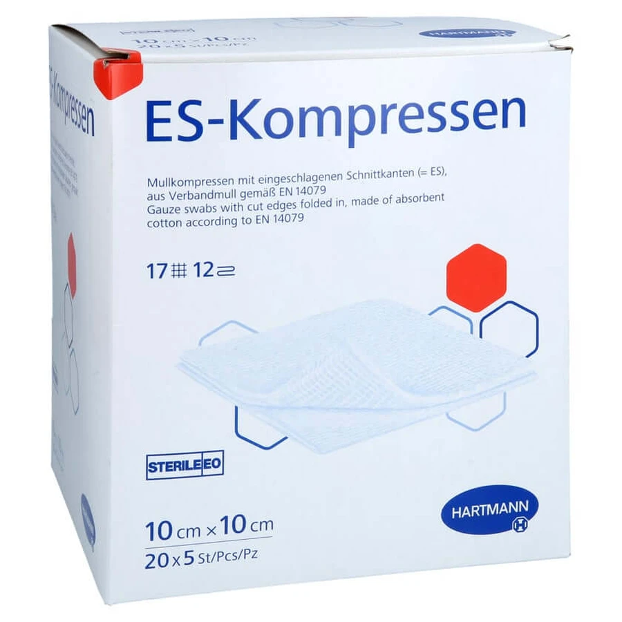 Es-compressen steriel 10x10 cm grootverpakking 20X5 st.