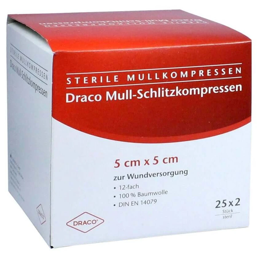 Gaaskompressen 5x5 cm steriel 12f 25X2 st