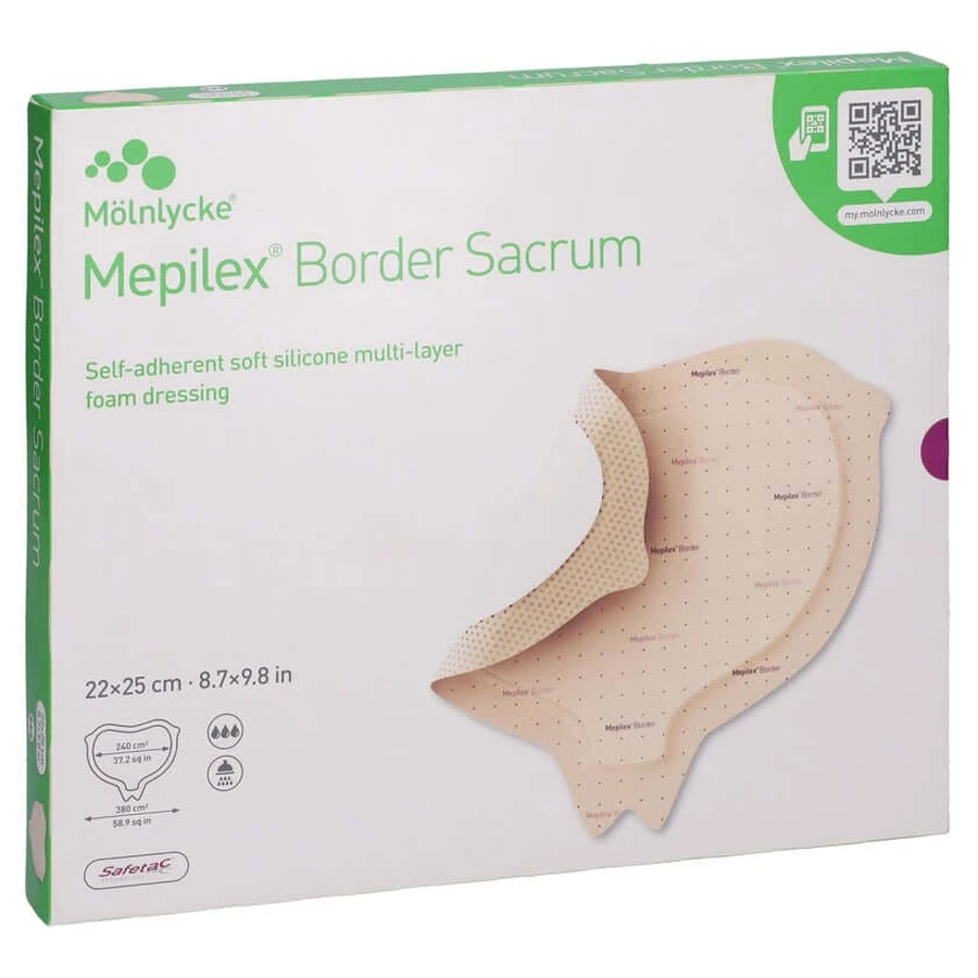 Mepilex Border Sacrum foam dressing.22x25 c 5 pcs
